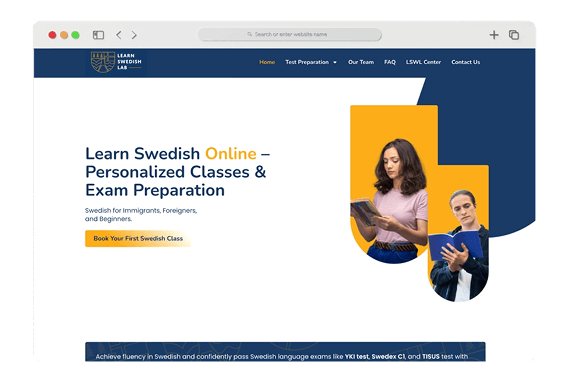 Learn Swedish Lab mockup